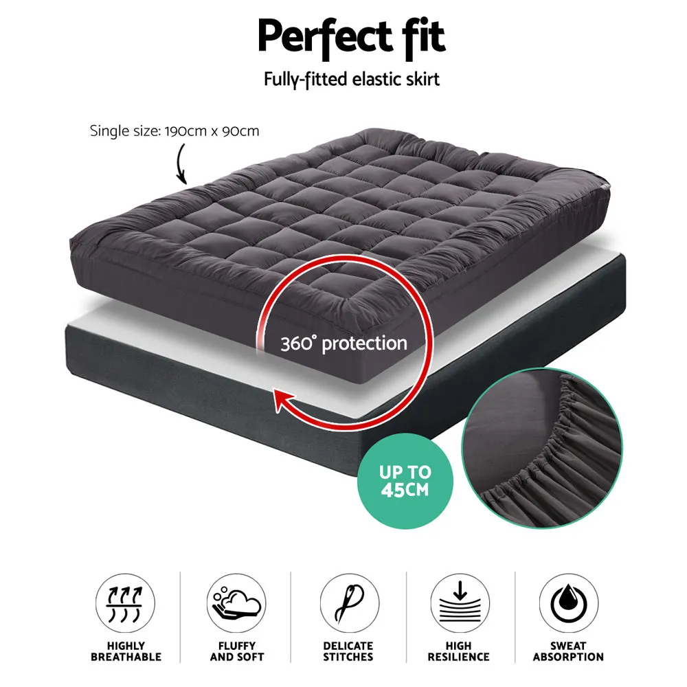 1000GSM Bamboo Charcoal Mattress Topper Single Giselle Bedding