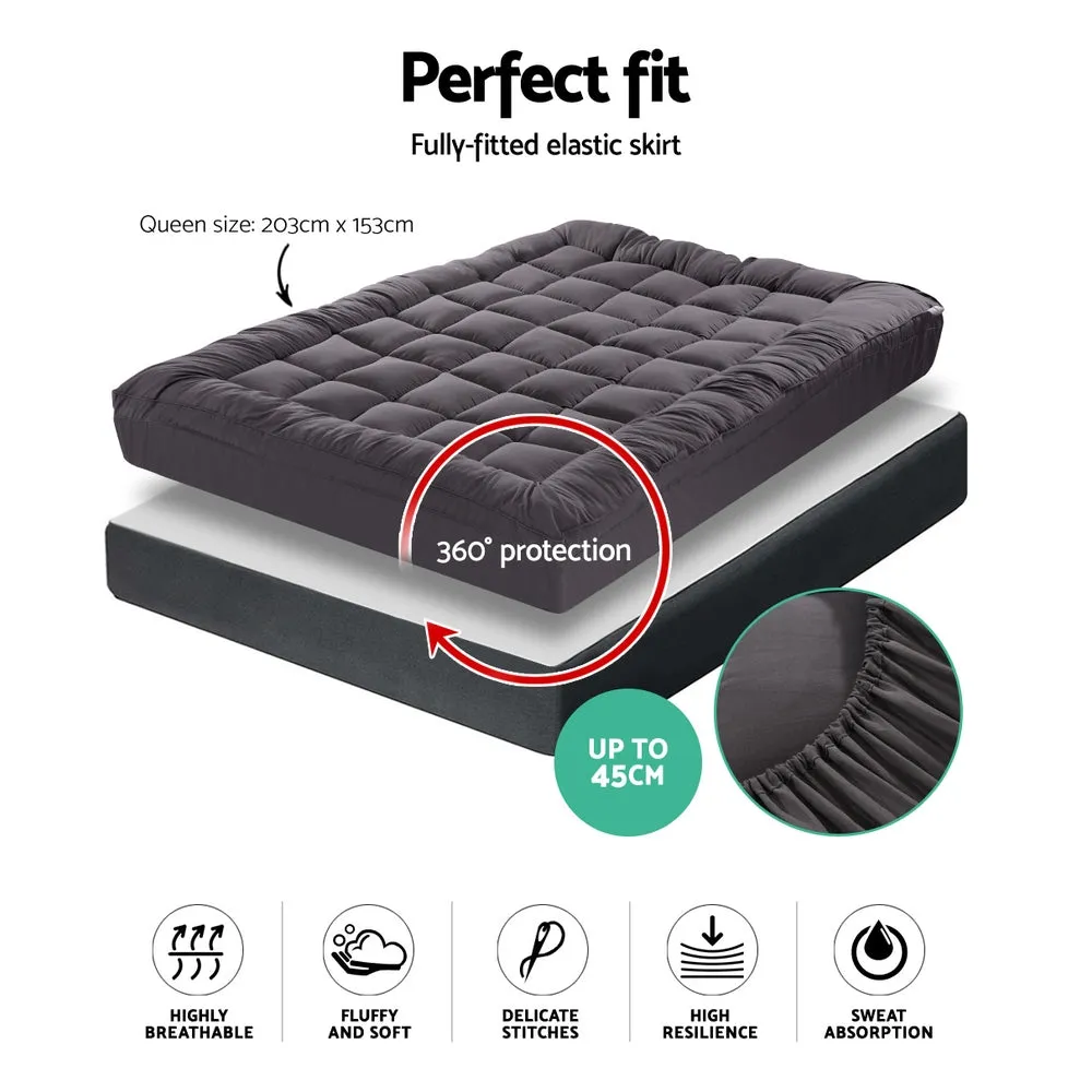 1000GSM Queen Mattress Topper Anti-Allergy Bamboo Charcoal Giselle