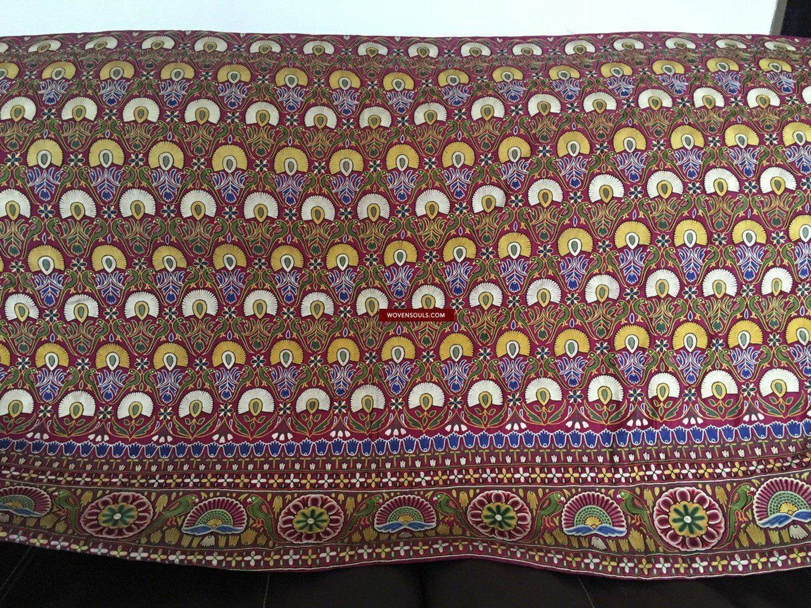 1073 Antique Silk Mochi Embroidery Skirt Length Gujarat