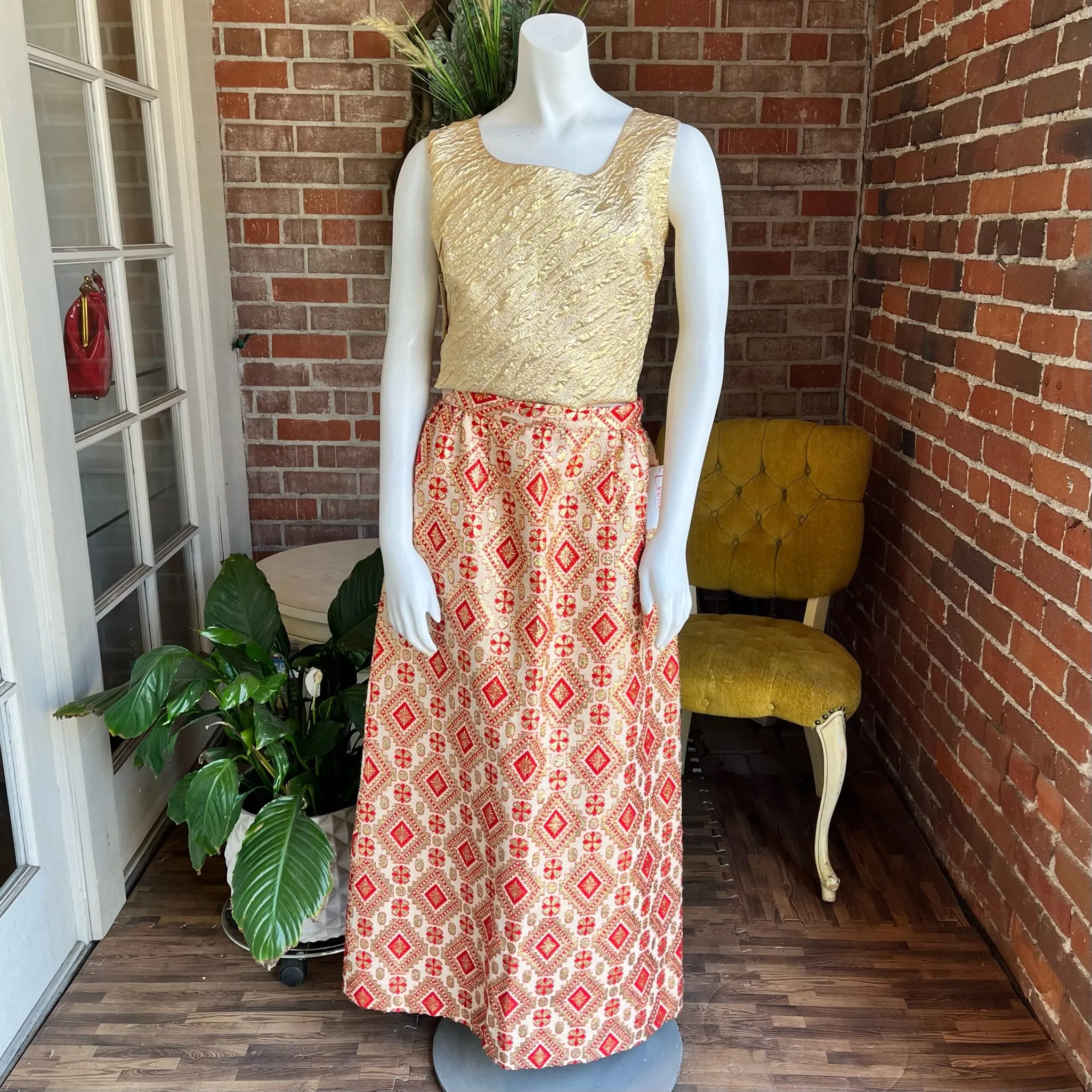 1960s Aztec Maxi Skirt