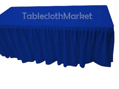 6' Fitted Table Skirting Cover W/top Topper Single Pleated Trade Show Royal Blue"