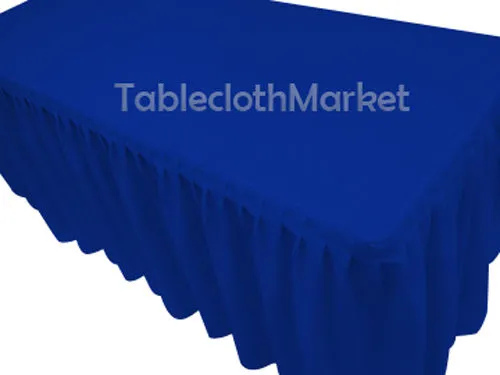 6' Fitted Table Skirting Cover W/top Topper Single Pleated Trade Show Royal Blue"