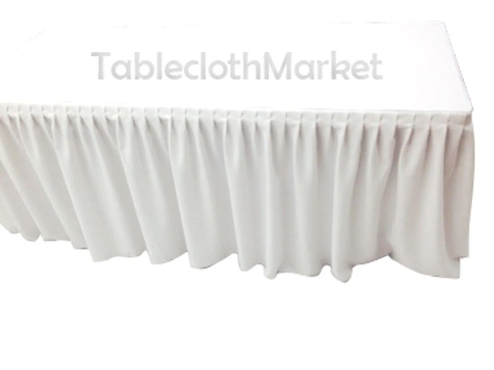 6' Ft. Fitted Table Skirt Cover W/ Top Topper Single Pleated Trade Show Dj White"