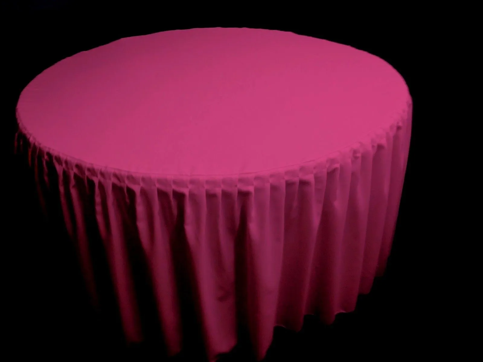 60" Round Pleated Table Cover Skirt Polyester W/ Top Topper Tablecloth 18 Color"