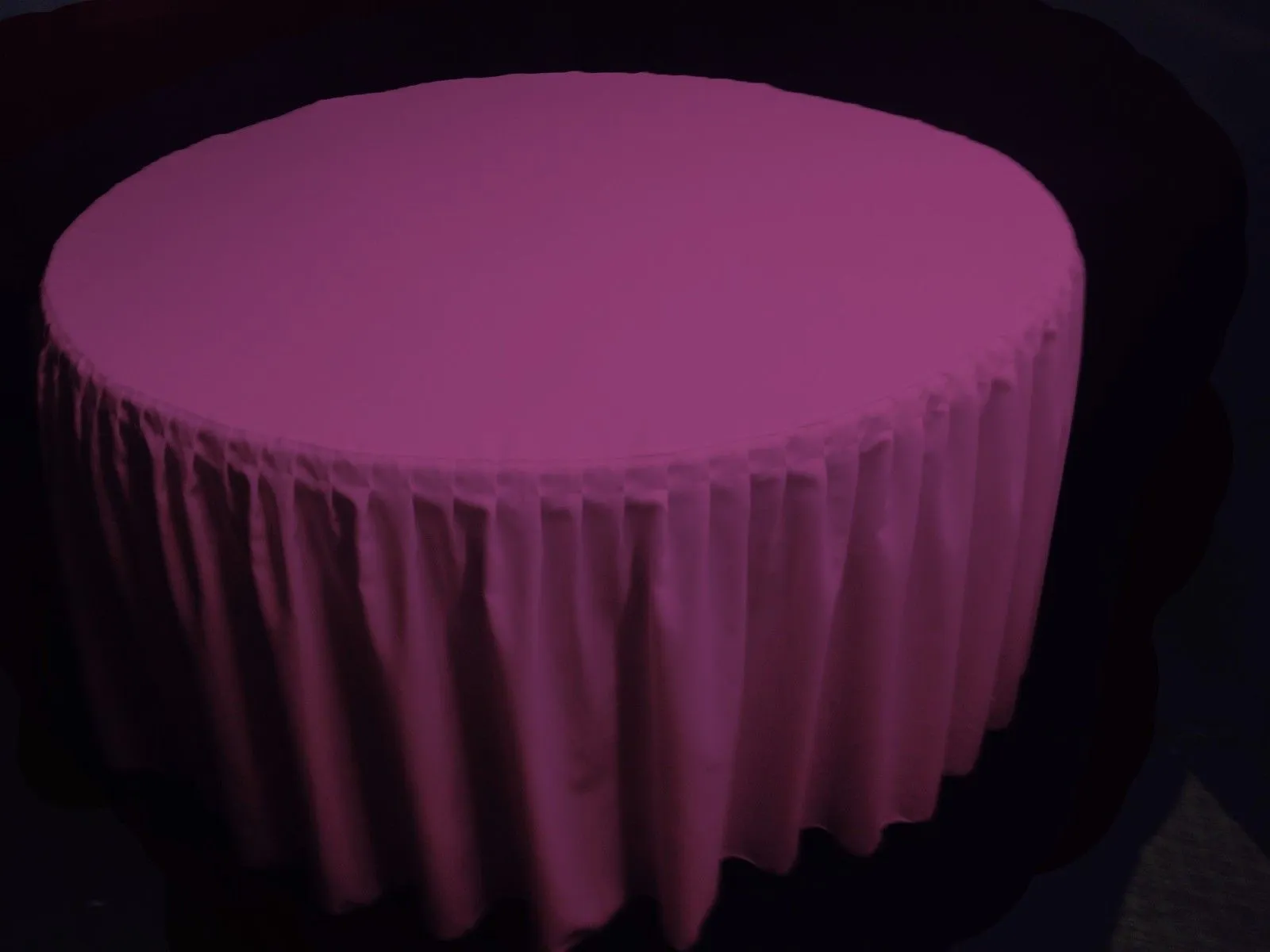 60" Round Pleated Table Cover Skirt Polyester W/ Top Topper Tablecloth 18 Color"