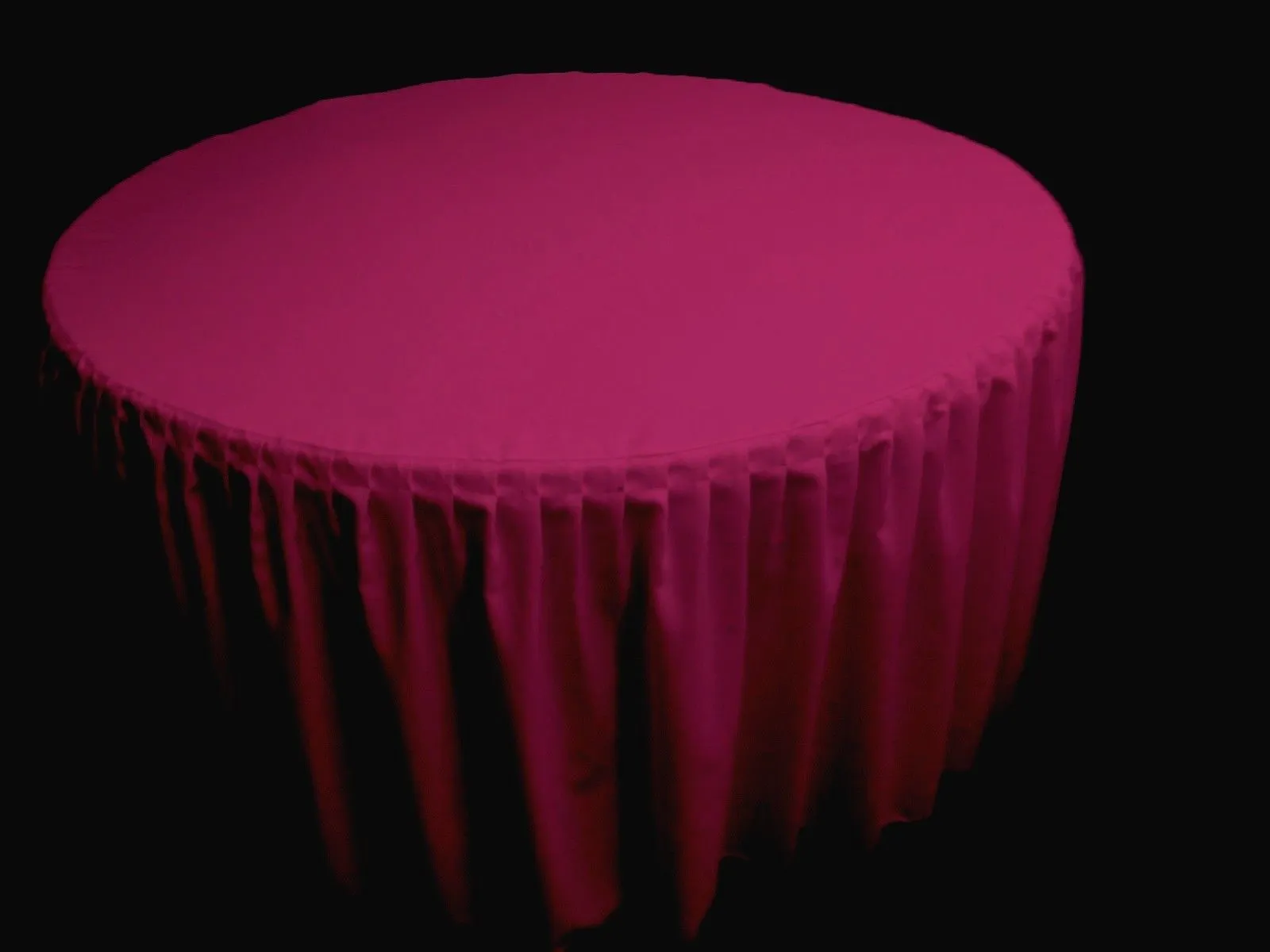 60" Round Pleated Table Cover Skirt Polyester W/ Top Topper Tablecloth 18 Color"