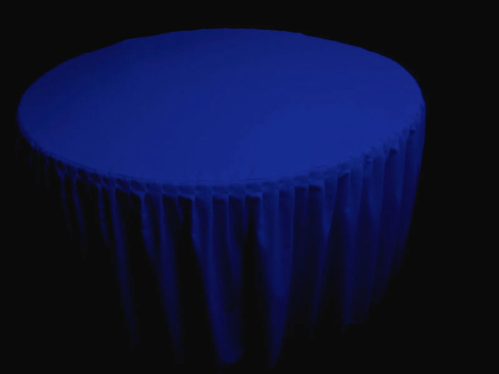 60" Round Pleated Table Cover Skirt Polyester W/ Top Topper Tablecloth 18 Color"