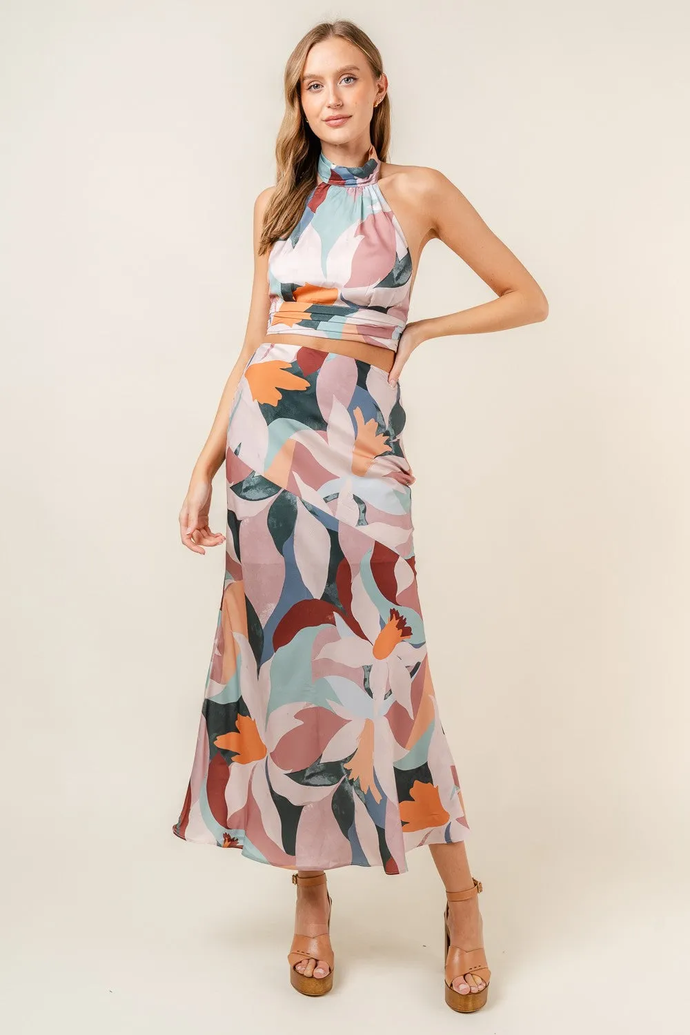 Abstract Bell Maxi Skirt