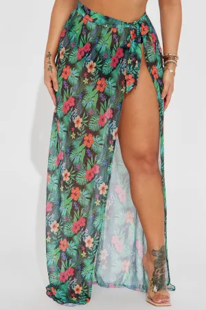 Adorn By You Cover Up Skirt - Green/combo