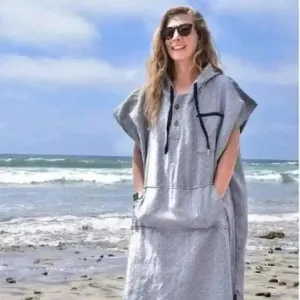 Adults Unisex Surf Poncho Changing Towel Robe Lightweight Poncho