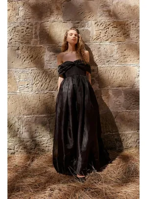 Aje Cordelia Corseted Maxi Dress in Black Size AU 10