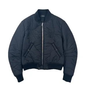 Amiri Tonal Crinkle Nylon Bomber Jacket Black