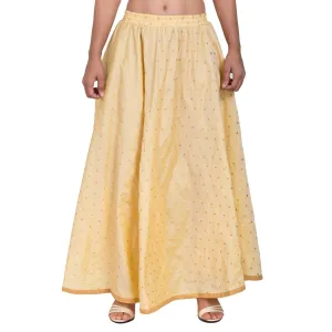 Asmaani Beige Color Golden Zari Work Maxi Skirt