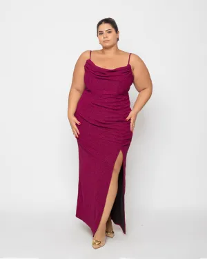 Babe Maxi dress Ruched skirt - Magenta