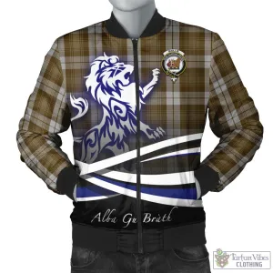 Baillie Dress Tartan Bomber Jacket with Alba Gu Brath Regal Lion Emblem