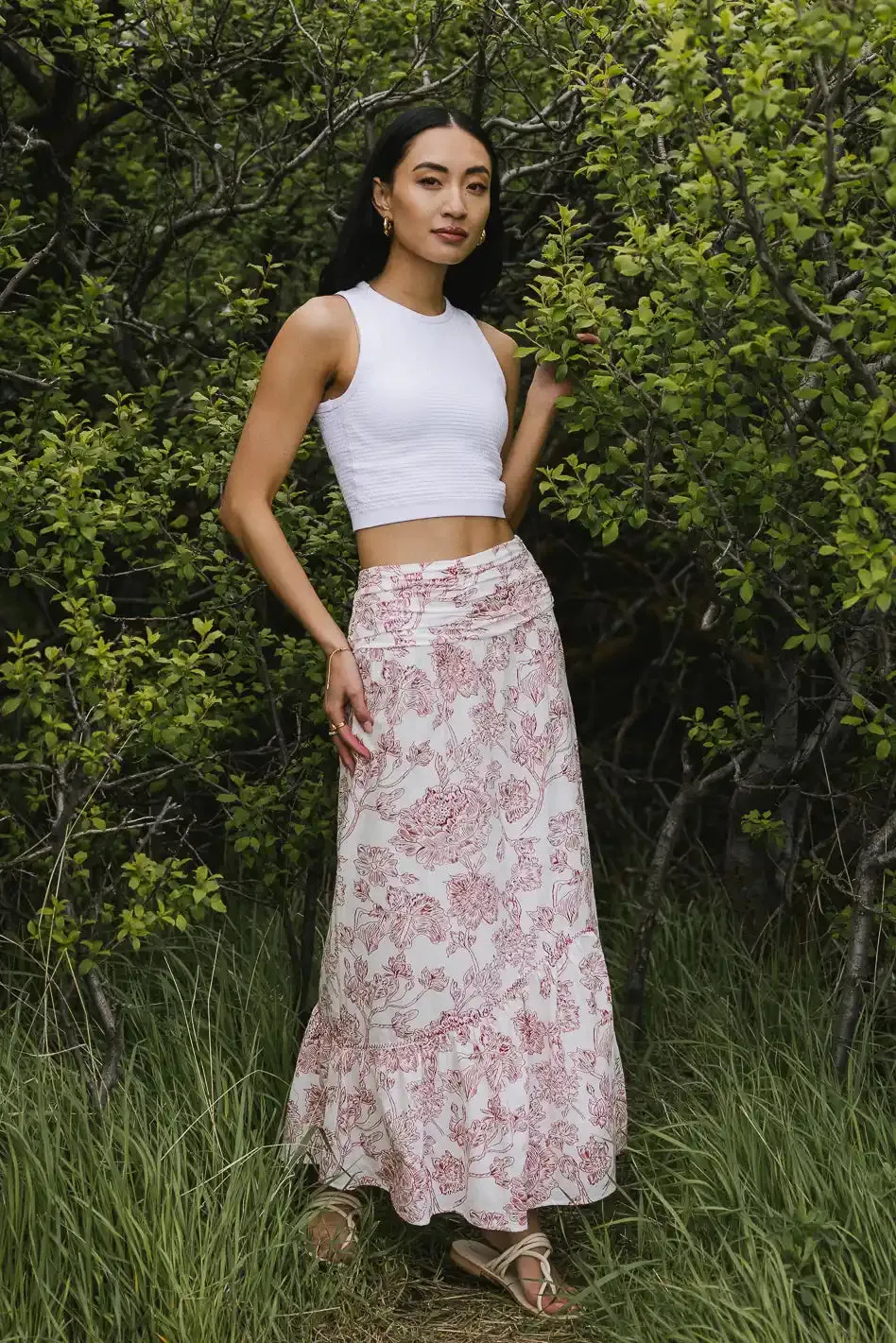 Bastien Floral Skirt in Rust - FINAL SALE