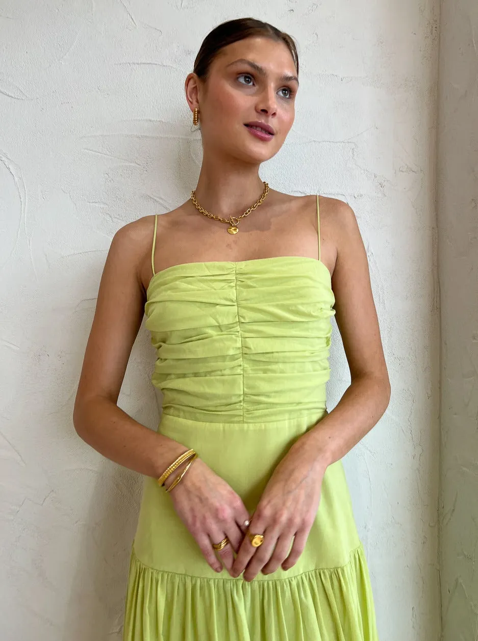 Bec and Bridge Solstice Drop Waist Maxi Dress in Lime