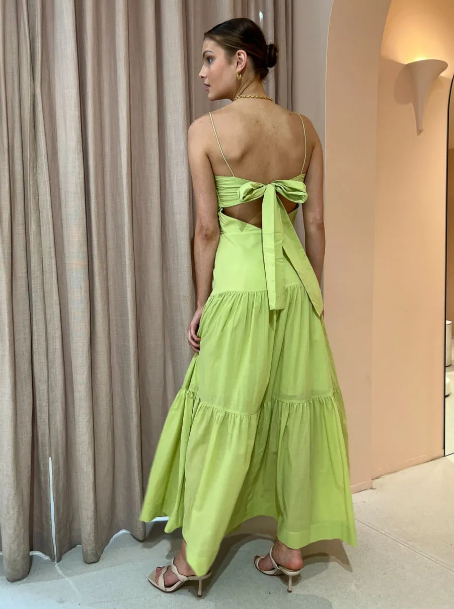 Bec and Bridge Solstice Drop Waist Maxi Dress in Lime