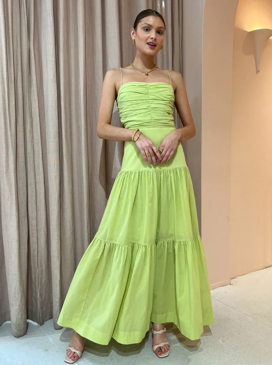 Bec and Bridge Solstice Drop Waist Maxi Dress in Lime