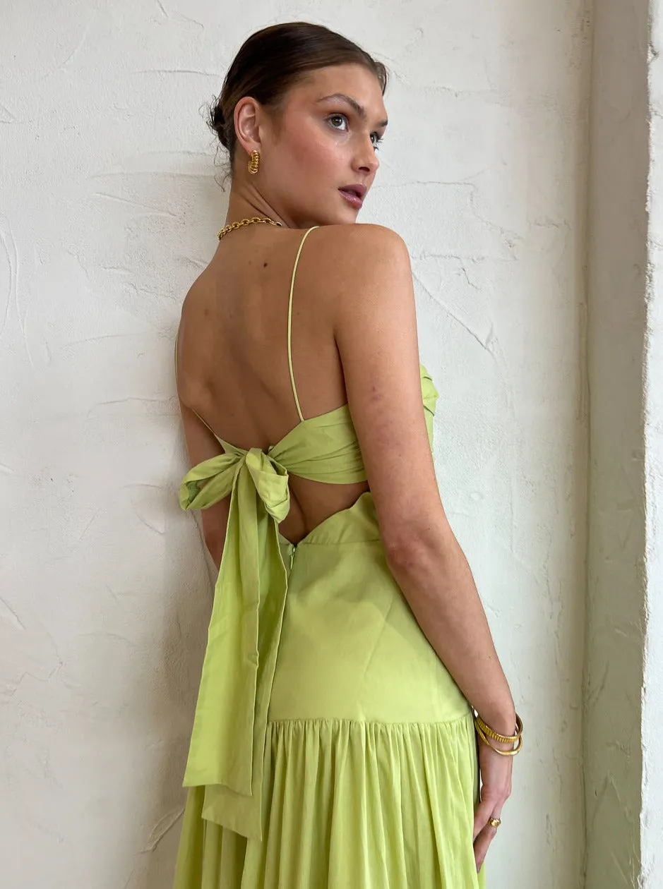 Bec and Bridge Solstice Drop Waist Maxi Dress in Lime