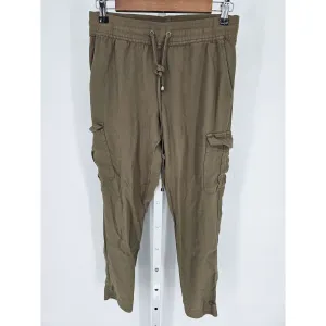 Beceel Womens Sz M Olive Green Cargo Jogger Pants Rayon Lightweight