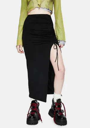 Black Maxel Midi Skirt