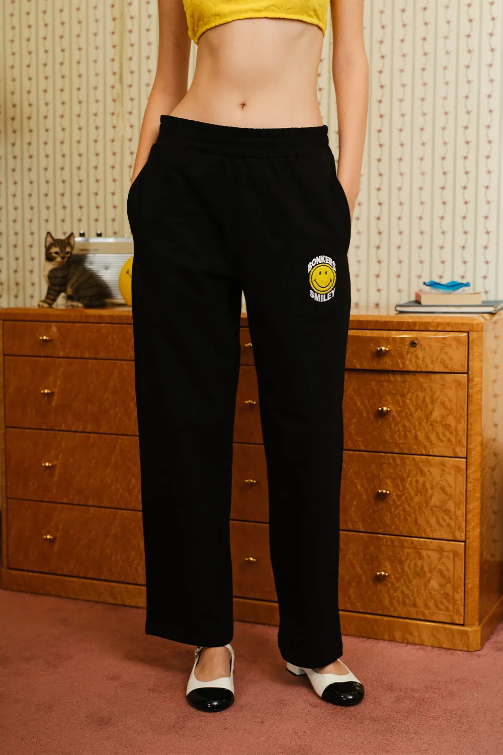 Black Straight Fit Sweatpants