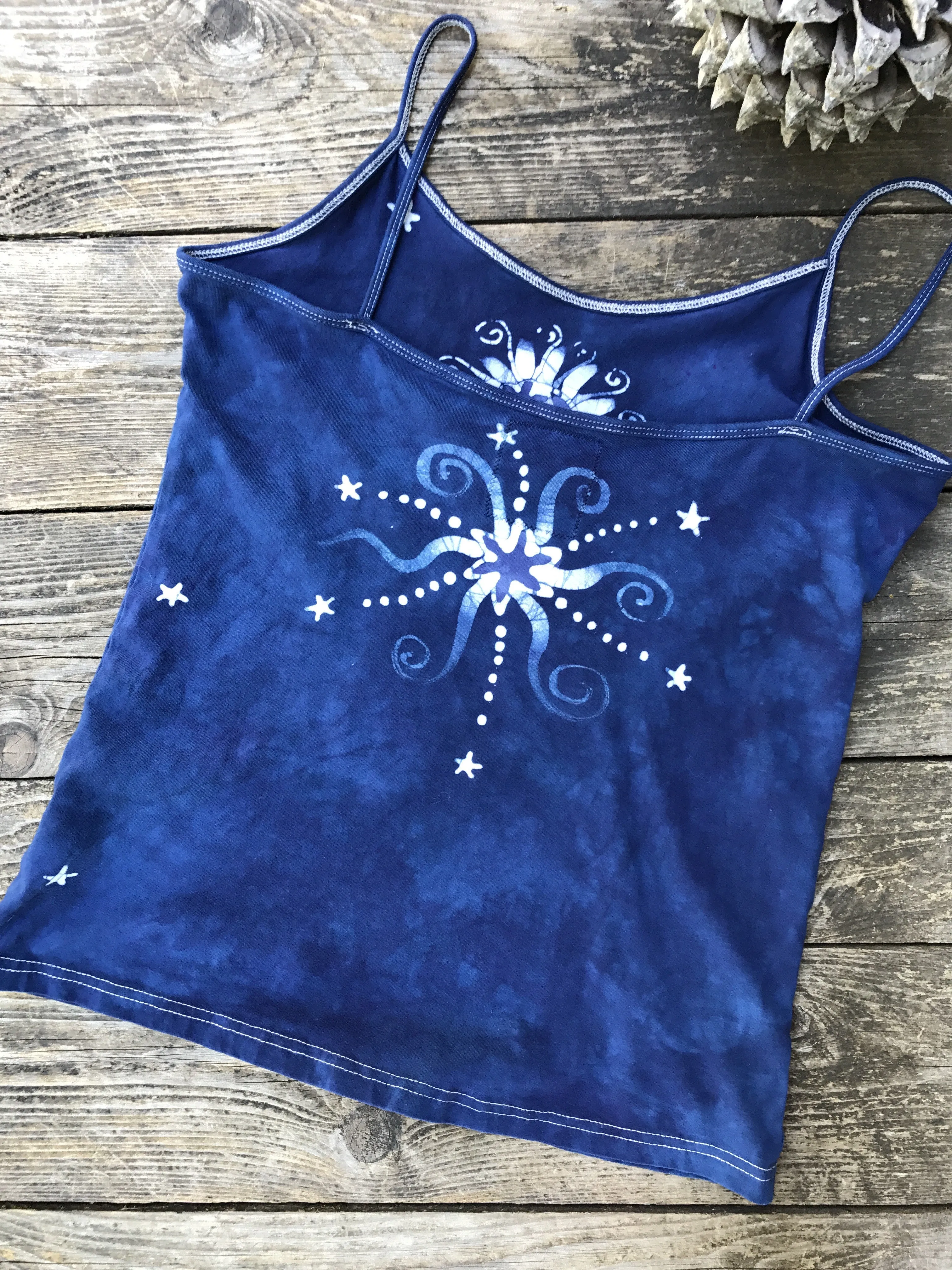 Blue Moon Batik Stretchy Camisole