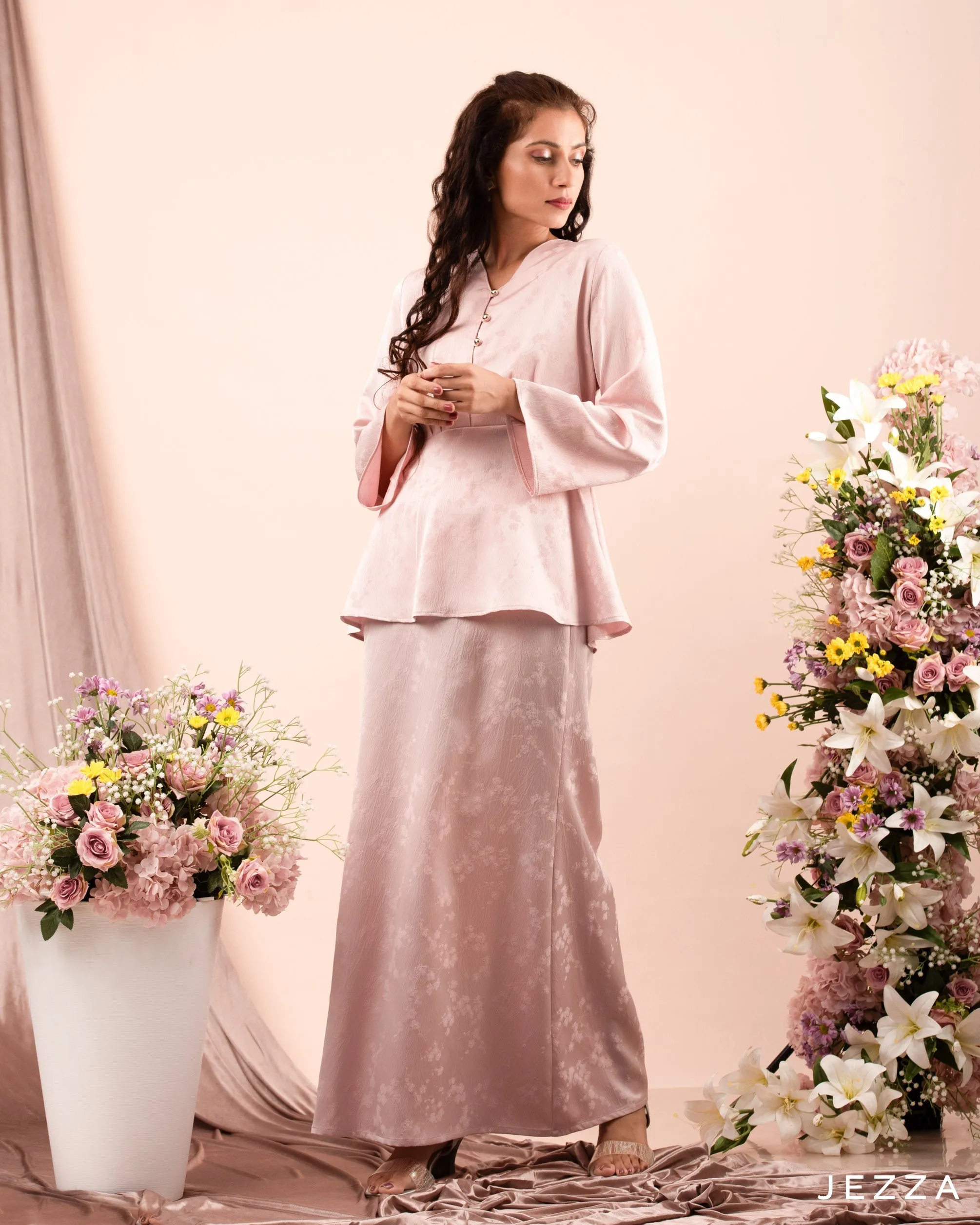 Brocade Satin Top & Skirt Set 58501/59971