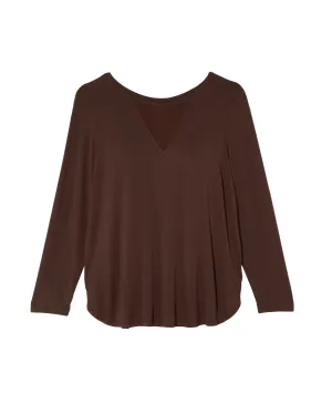 Caroline Mesh Insert Top | Brown