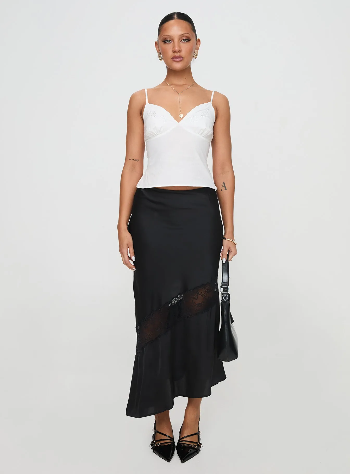 Carrion Lace Maxi Skirt Black