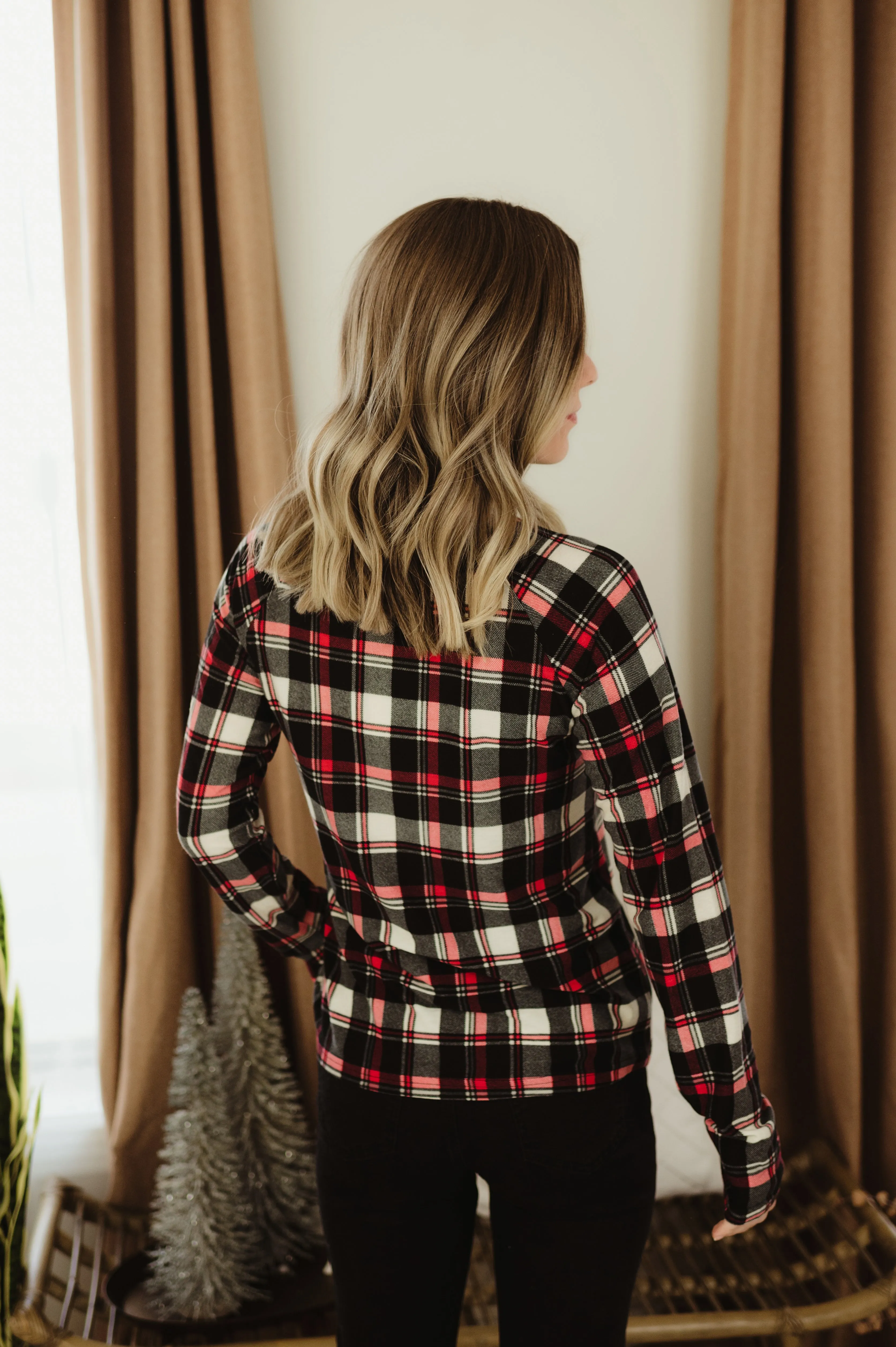 Checkered Plaid Turtleneck