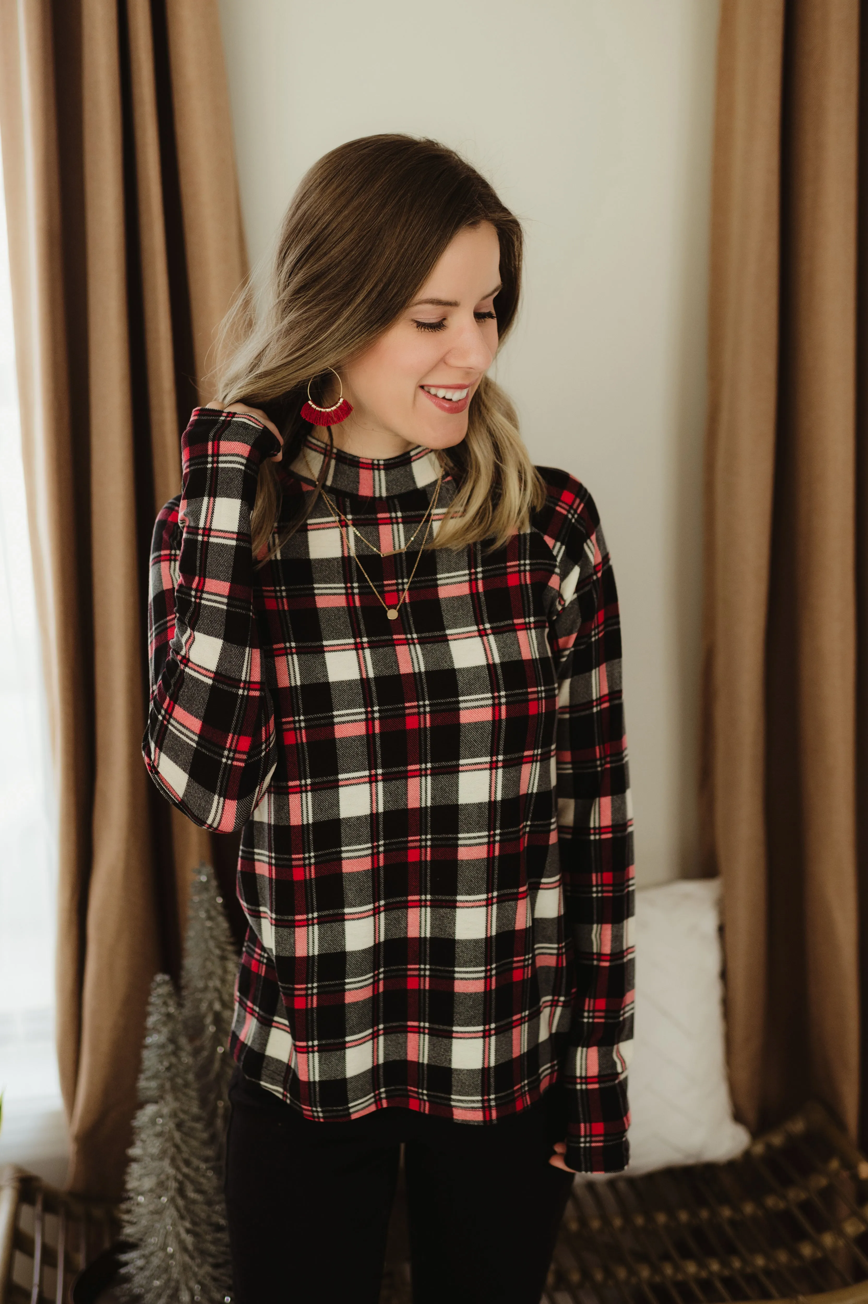 Checkered Plaid Turtleneck