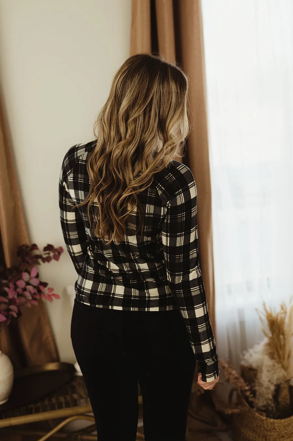 Checkered Plaid Turtleneck