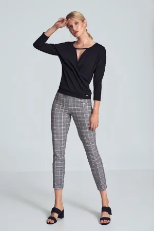 Chic Pepite Print Tapered Women's Trousers