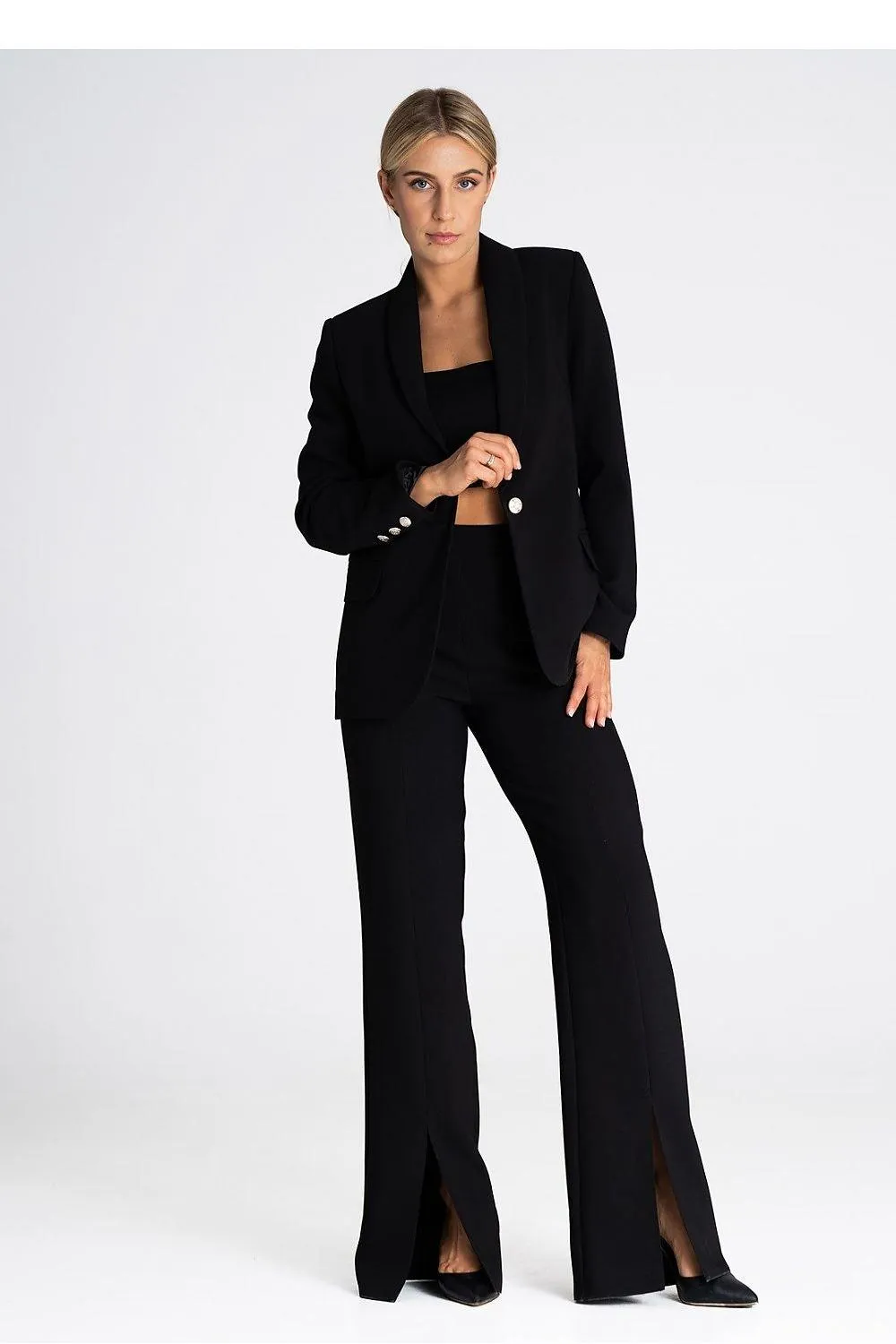 Chic Side Zip Slit Trousers for Women