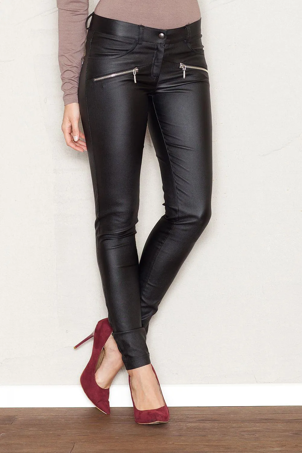 Chic Tubular Leg Trousers - Women's Fashionable Viscose Bottoms