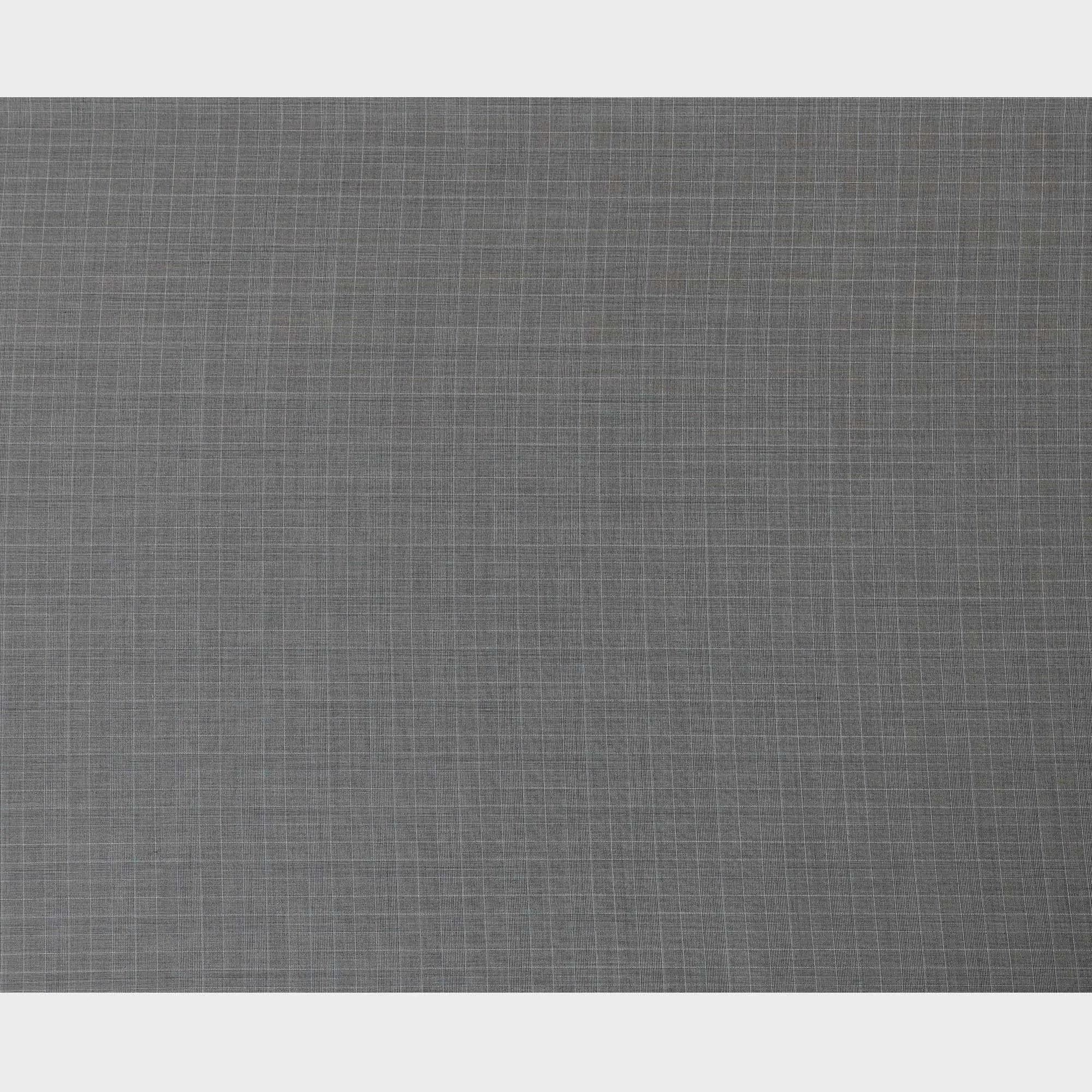 Cloud grey Premium pure English blended super 150's wool and cashmere suiting fabric with same tone and beige checks design-D14822