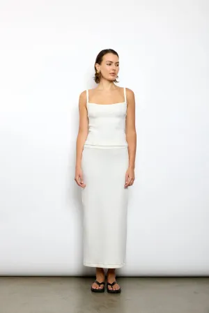 Contrast Maxi Skirt | White