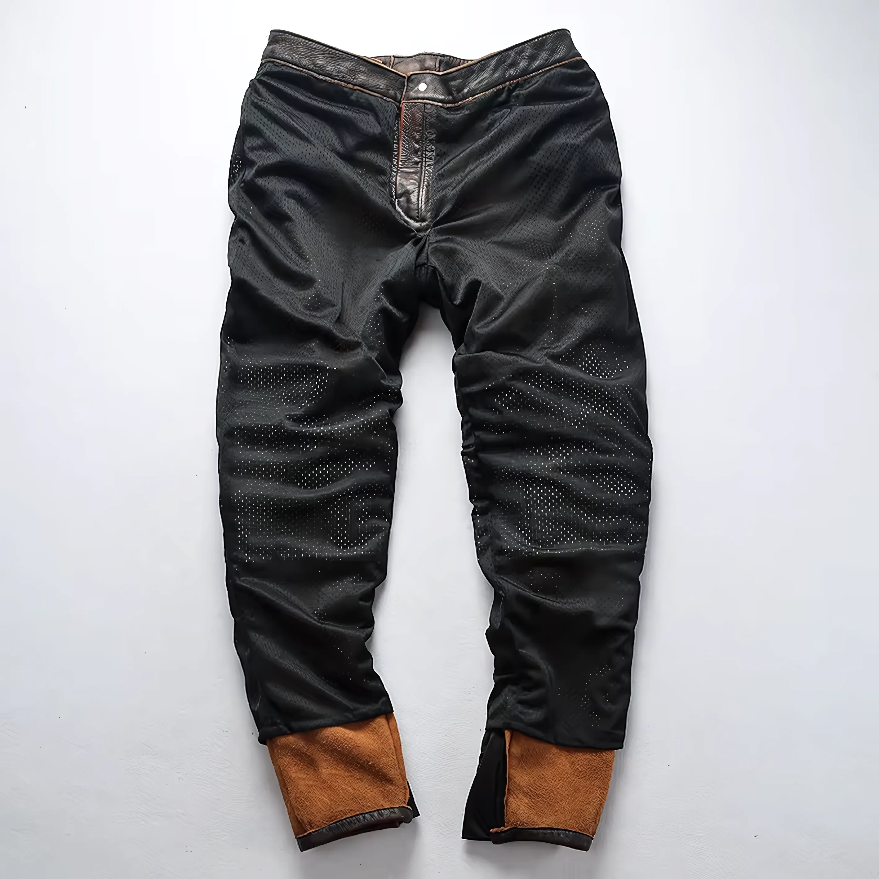 Cowhide Genuine LeatherSlim Sweatpants