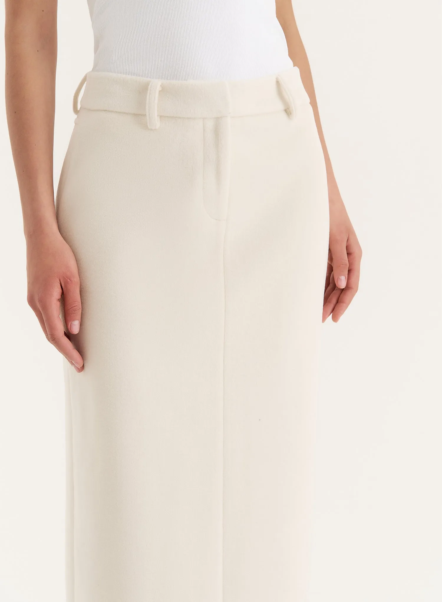 Cream Column Maxi Skirt- Shelly