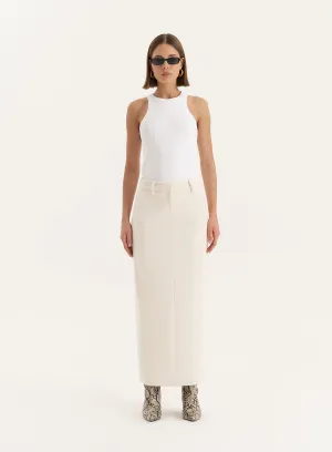 Cream Column Maxi Skirt- Shelly