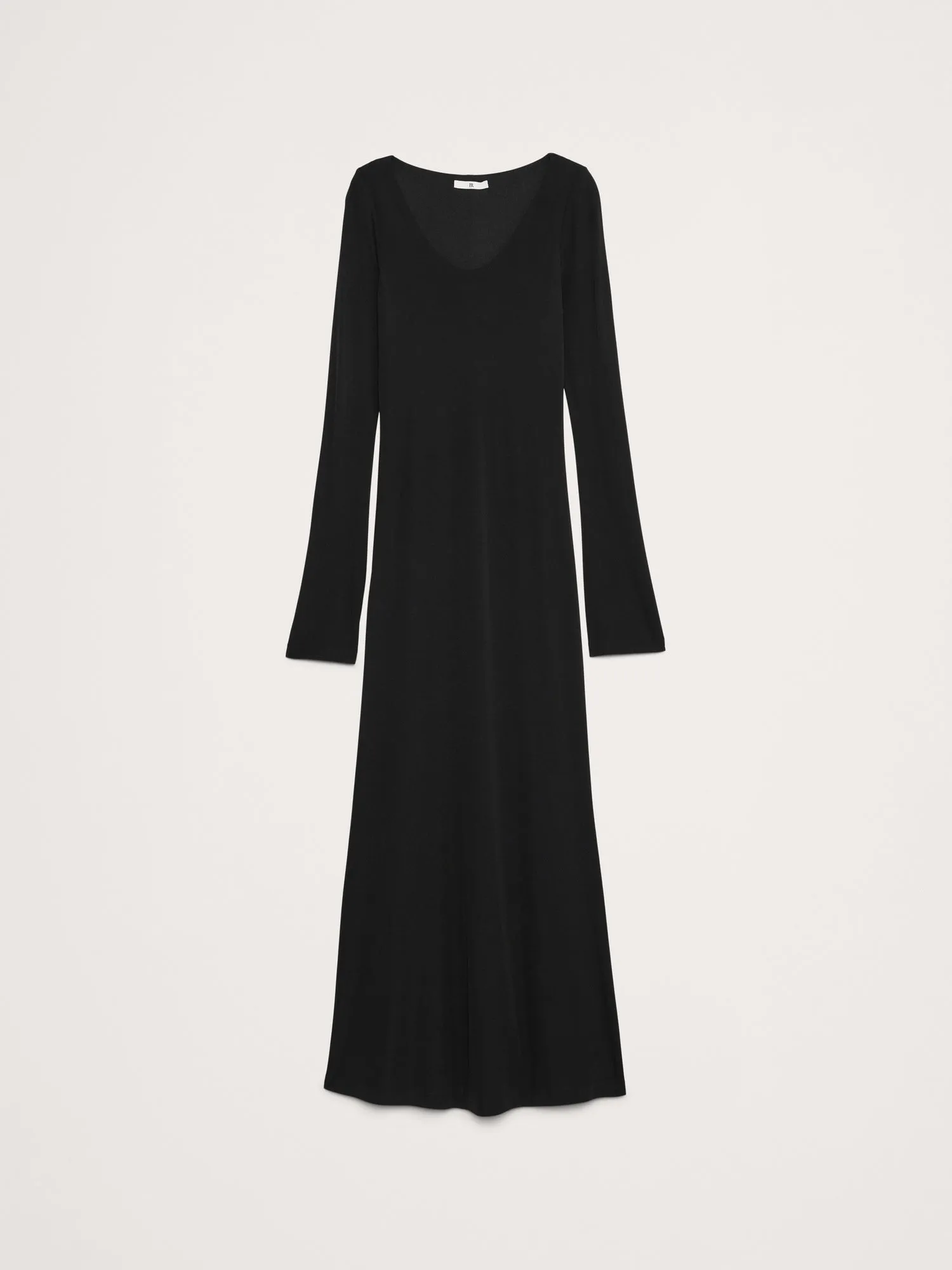 Crepe Knit Scoop-Neck Maxi Dress