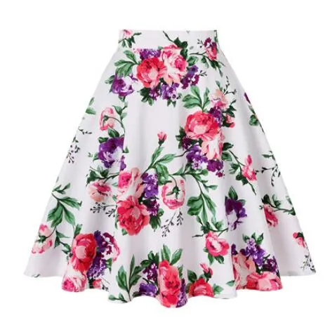 Daily Casual Cotton Midi Skirt Women Retro Vintage Sundress Spring Summer High Waist Office Korean School Cotton A-line Skirts