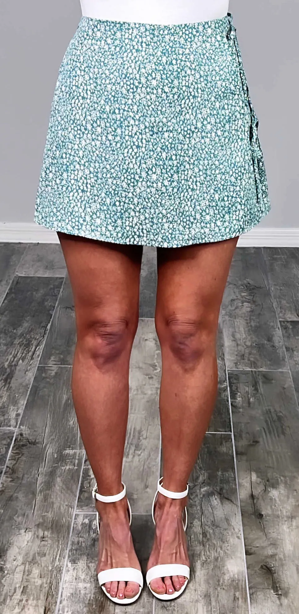 Dainty Disposition Floral Print Skort - Sage