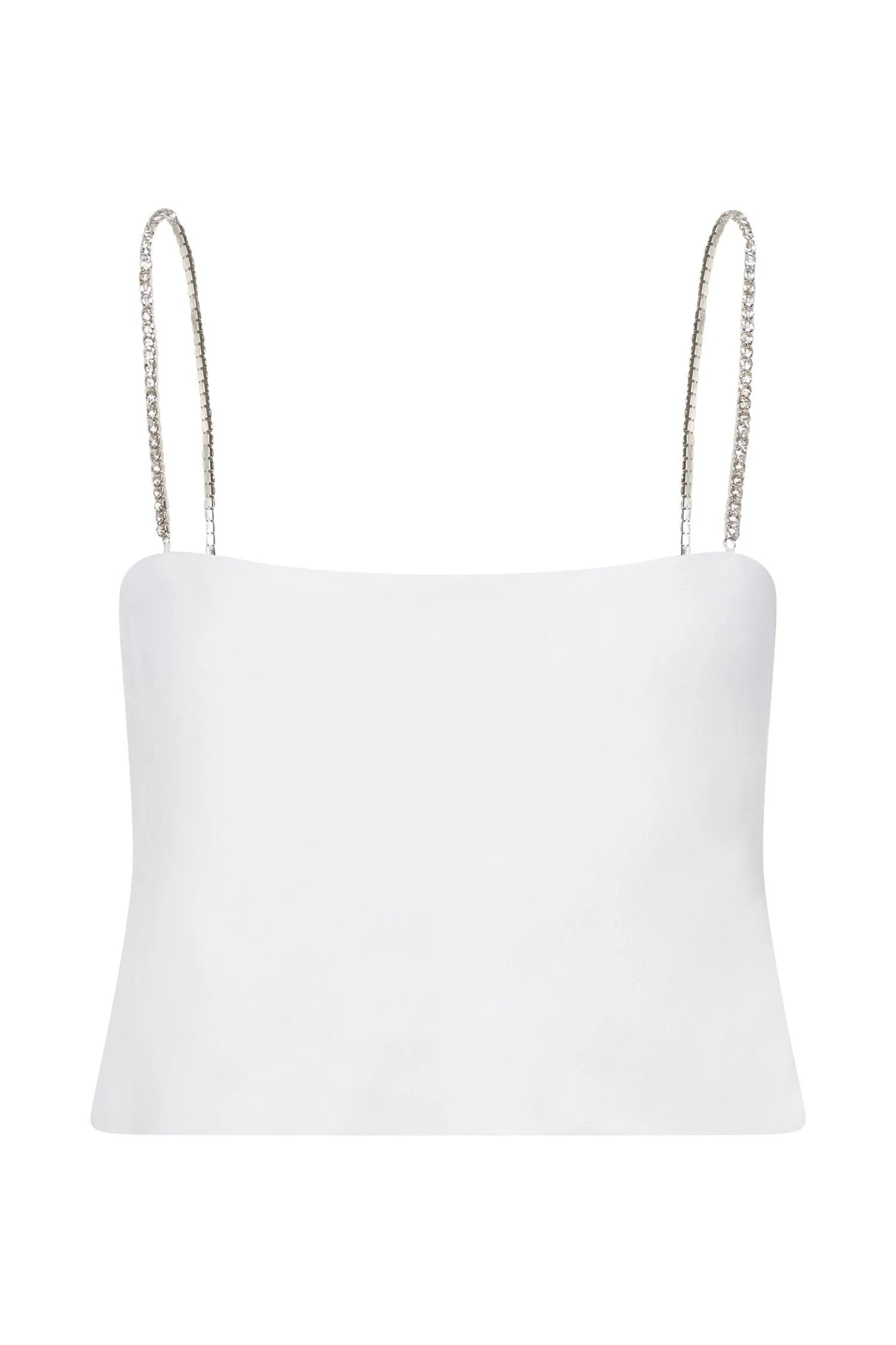 Dayana Straight Cut Crop Top - White