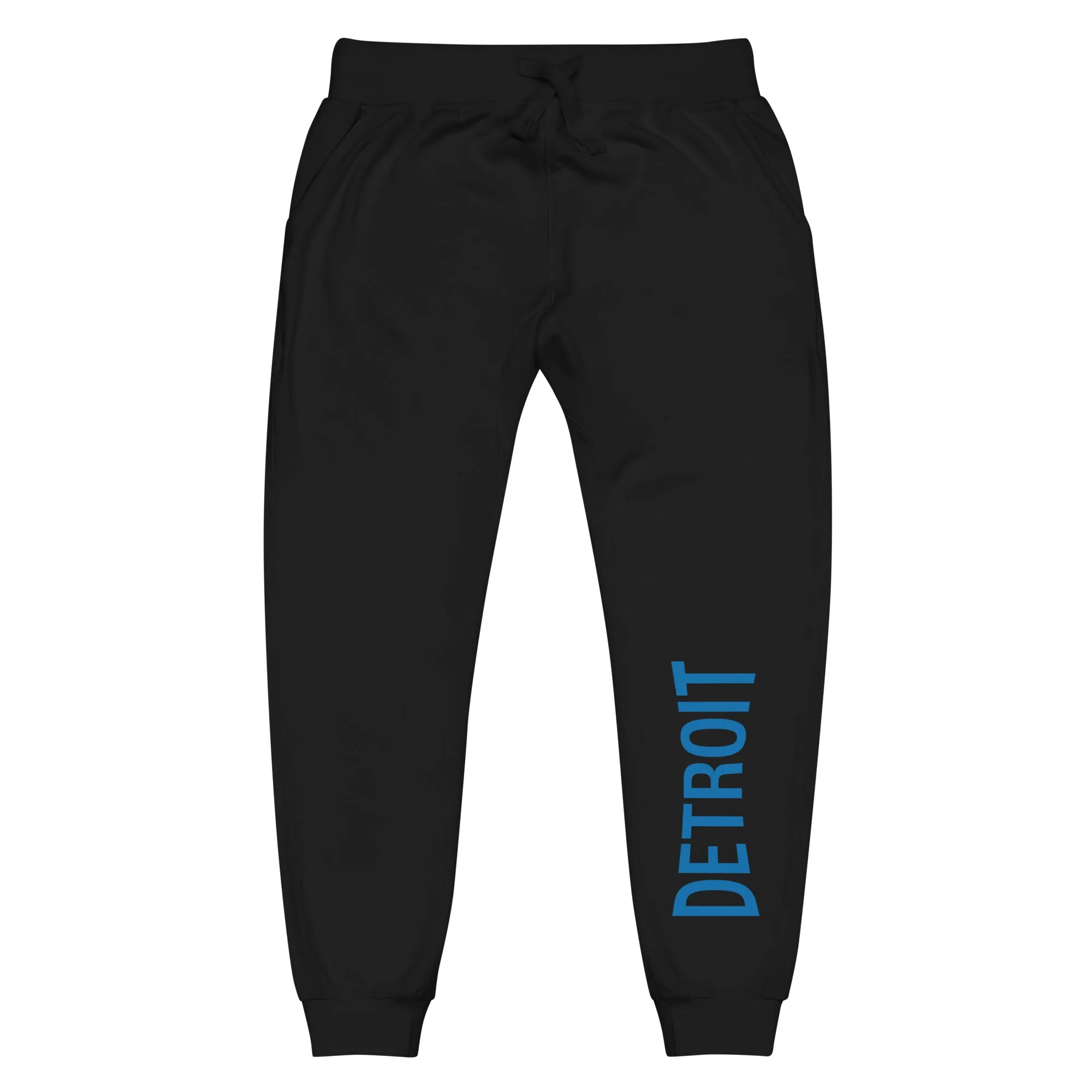 Detroit Champ Premium Unisex Fleece Sweatpants - Black / Blue