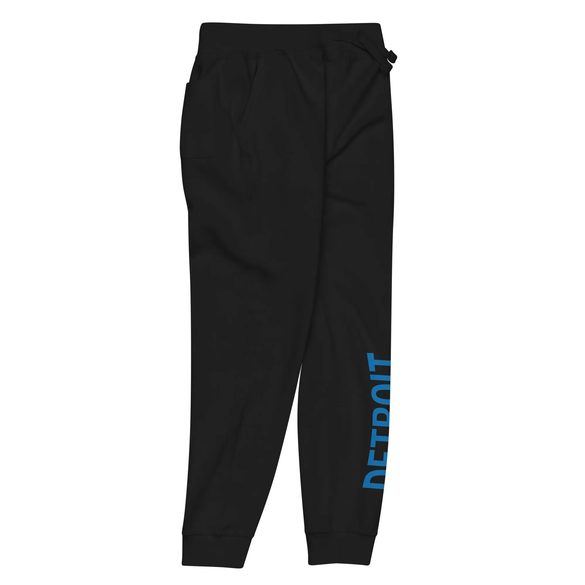 Detroit Champ Premium Unisex Fleece Sweatpants - Black / Blue