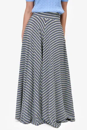 Diane Von Furstenberg Blue/Yellow Striped Maxi Skirt Size 4