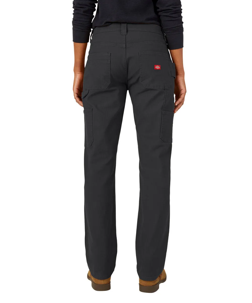 Dickies Women's Duck Carpenter Pants - Rinsed Black Duck